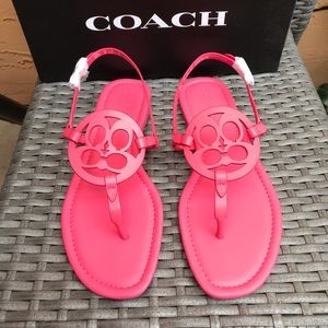 Coach Jaci Leather Sandals Size:8